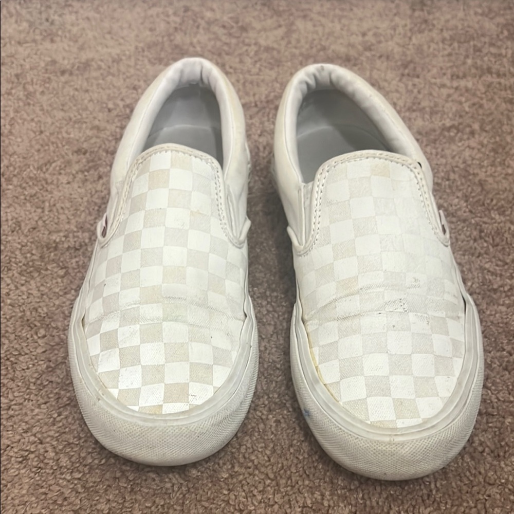 Vans White Slip-On Sneakers Classic Canvas
